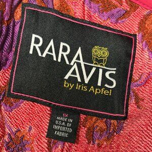Rara Avis By Iris Apfel Pink Red Oversized Open Jacket Coat Sz 1X